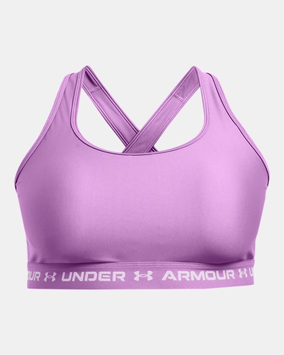 Dames sport BH Armour® Mid Crossback, Purple, pdpMainDesktop image number 3